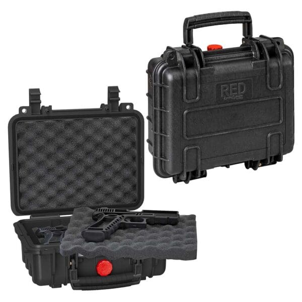 RED EXPLORER DOUBLE PISTOL CASE CONVOLUTED FOAM
