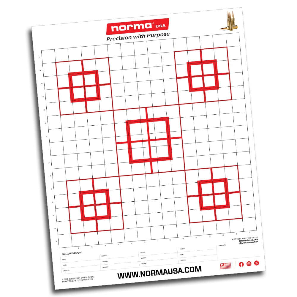Norma Ammo USA Shooting Paper Target